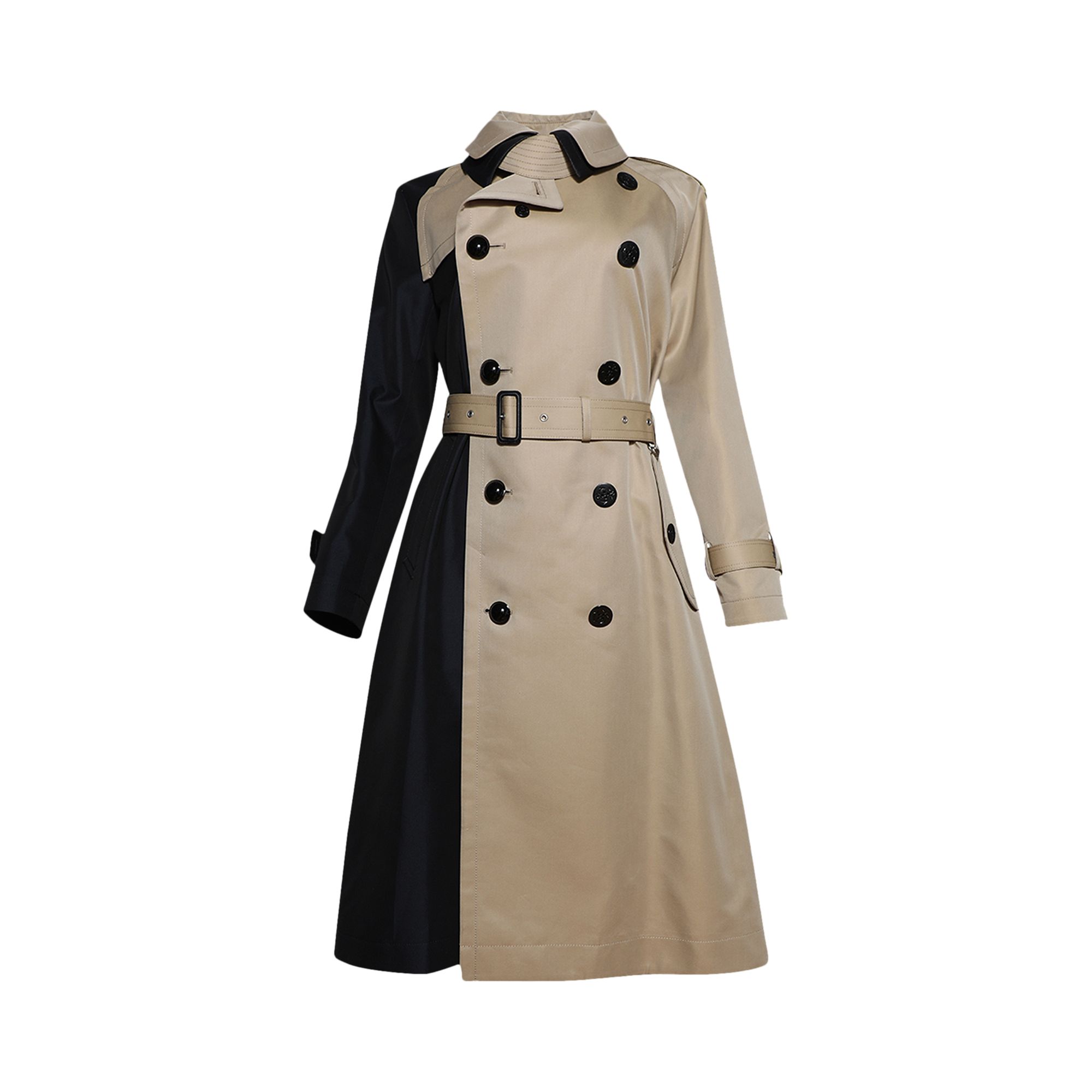 Pre-owned Sacai Cotton Gabardine Coat 'navy/beige' | Blue | Women's Size 2