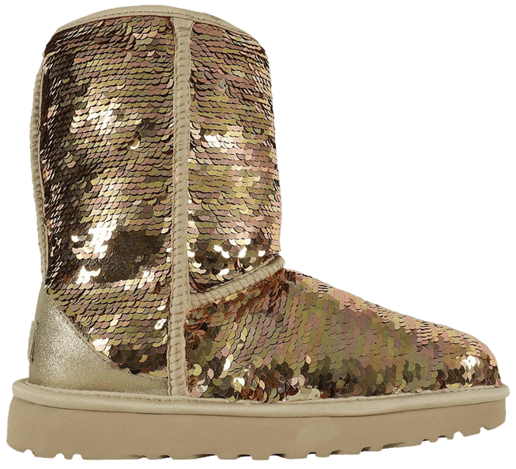 UGG Wmns Classic Short Boot Sequin   Gold