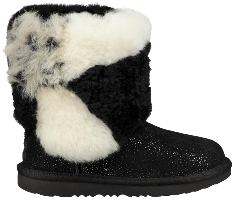 UGG Classic Short Patchwork Fluff Boot Toddler Black