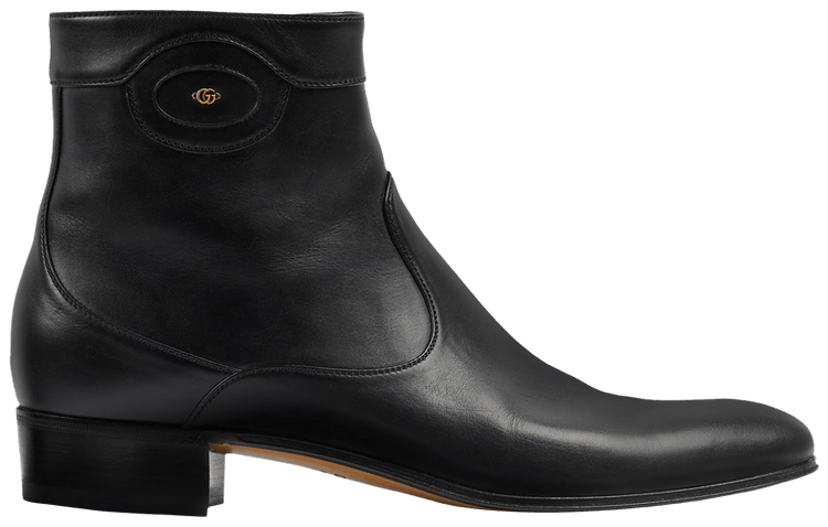 Gucci Ankle Boot Logo Embellished   Black
