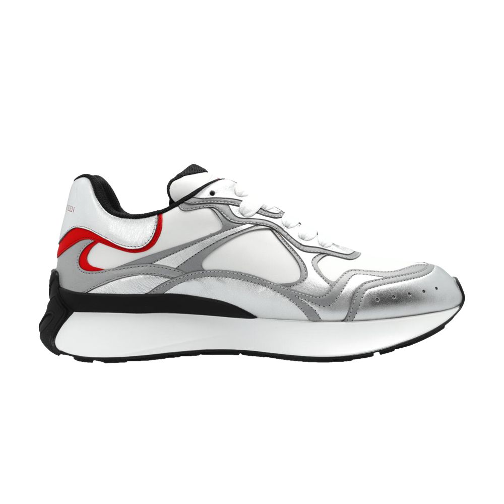Pre-owned Alexander Mcqueen Sprint Runner 'silver White Red' | Men's Size 41