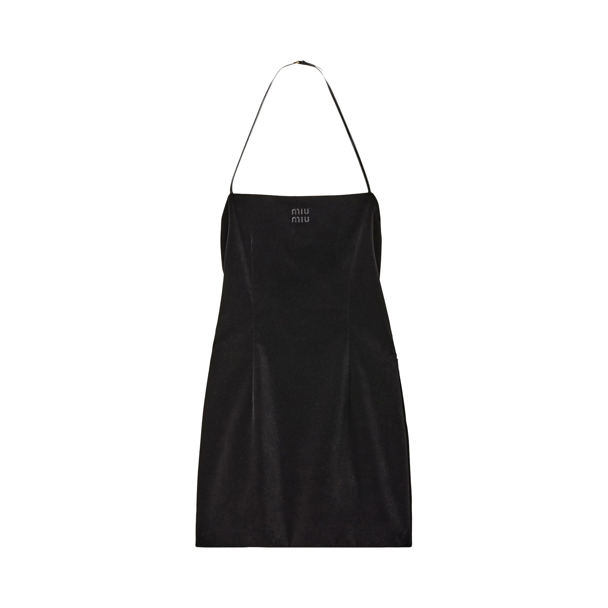 Pre-owned Miu Miu Stretch Velvet Mini Dress 'black' | Women's Size 38