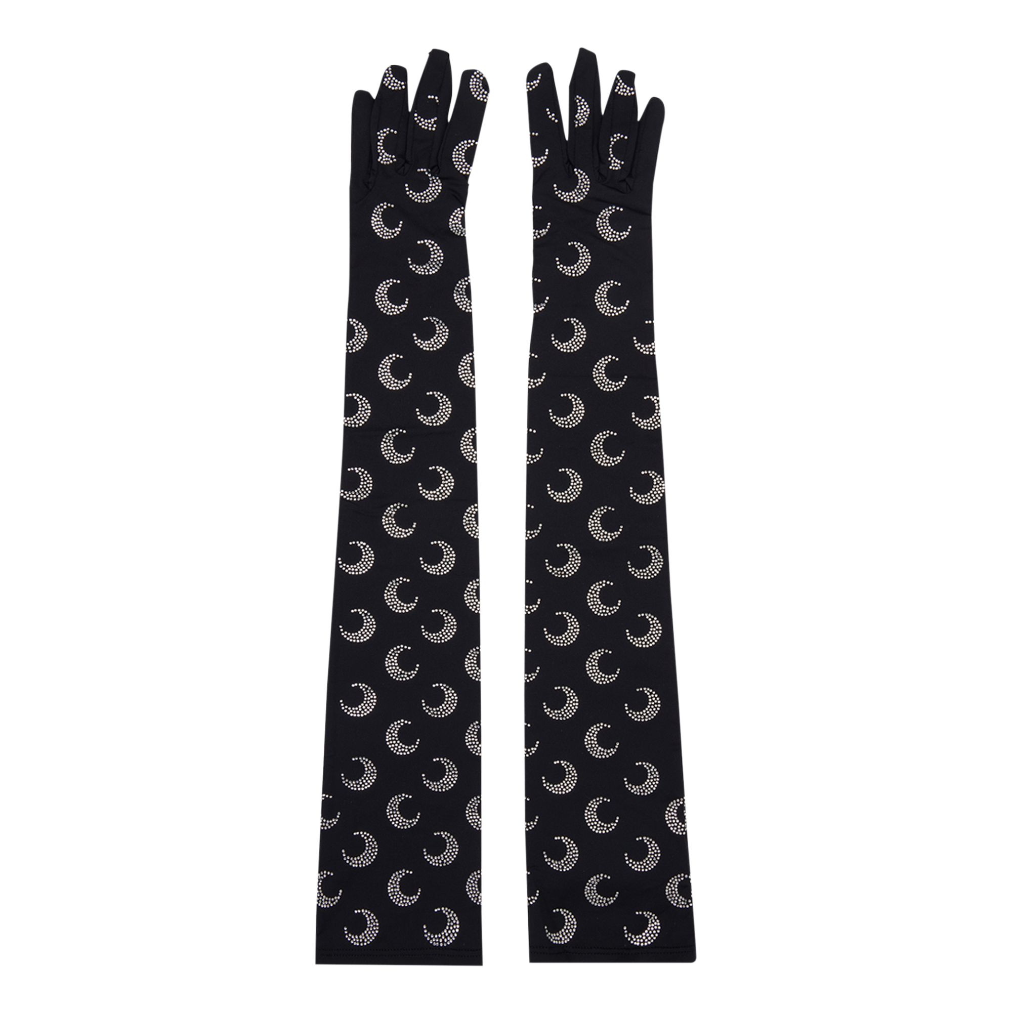 Pre-owned Marine Serre Rhinestoned Jersey Long Gloves 'black Strass' | Women's Size M