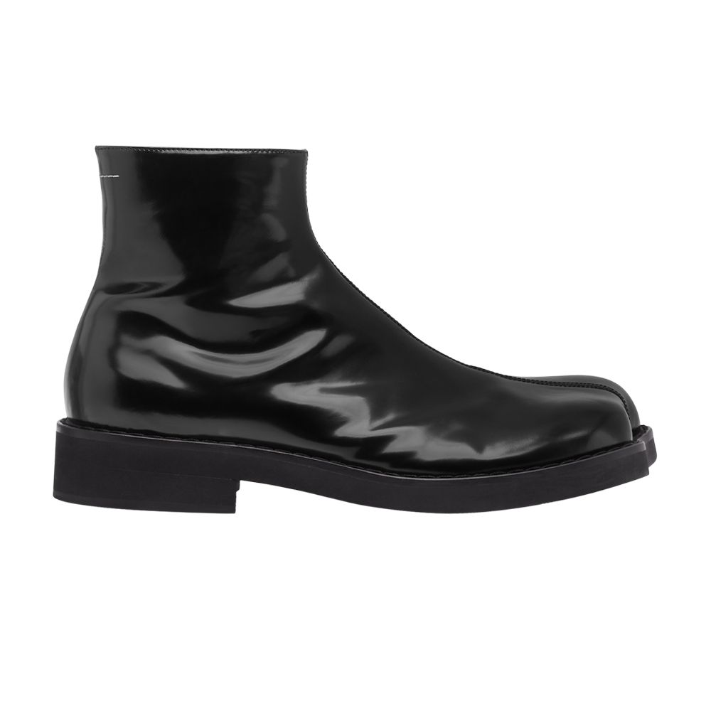 Pre-owned Mm6 Maison Margiela Wmns Trunk Leather Ankle Boot 'black' | Women's Size 45