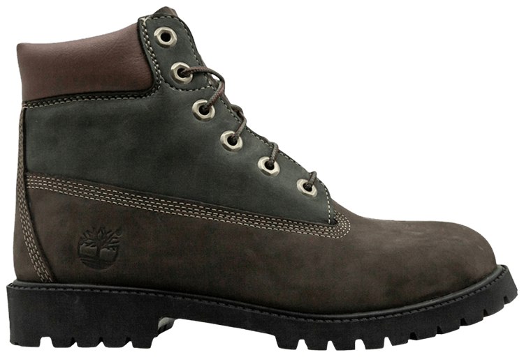 Timberland 6 Inch Premium Boot Youth Dark Brown Green