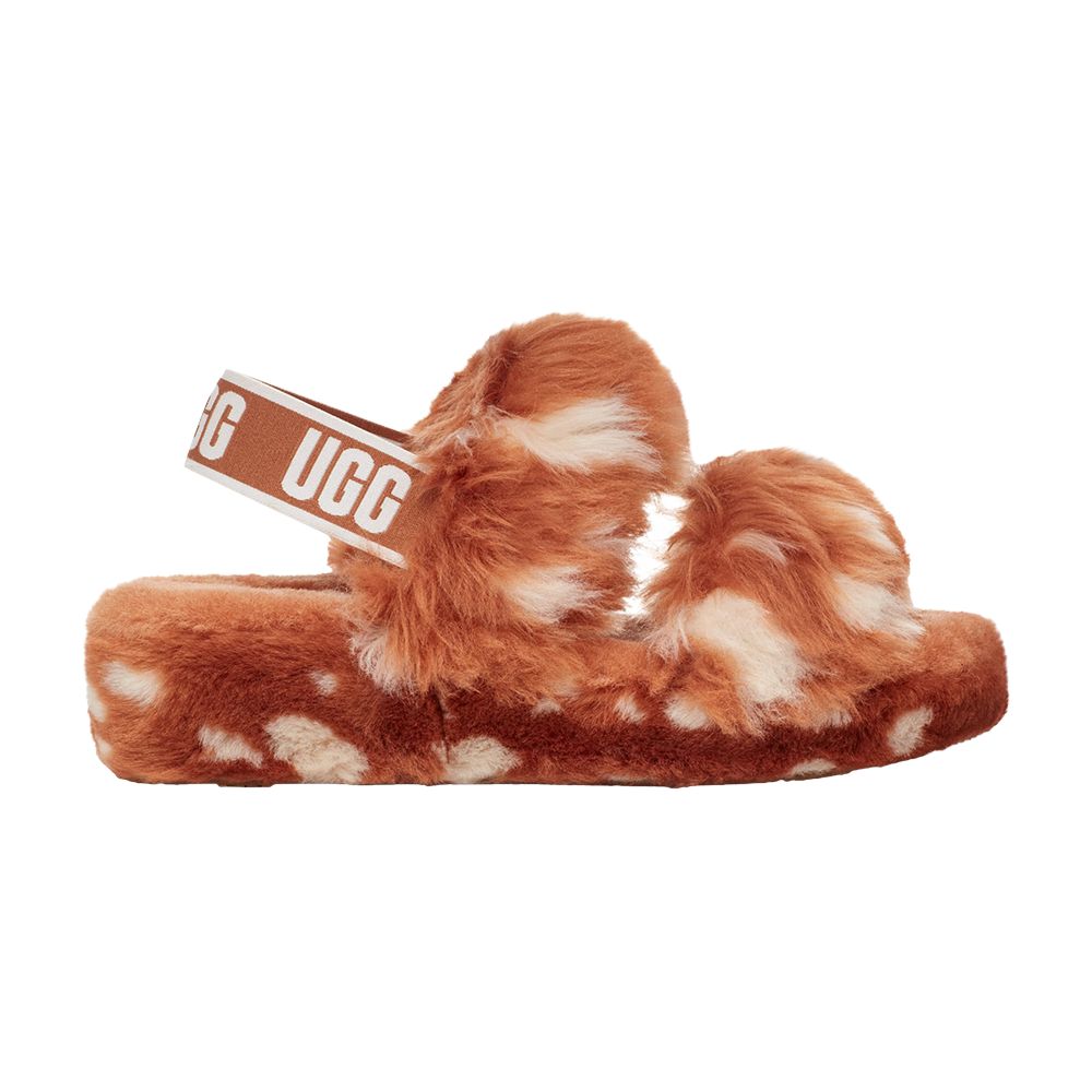 Pre-owned Ugg Wmns Oh Yeah Slide 'natural Spots' | Copper | Women's Size 8 In Brown