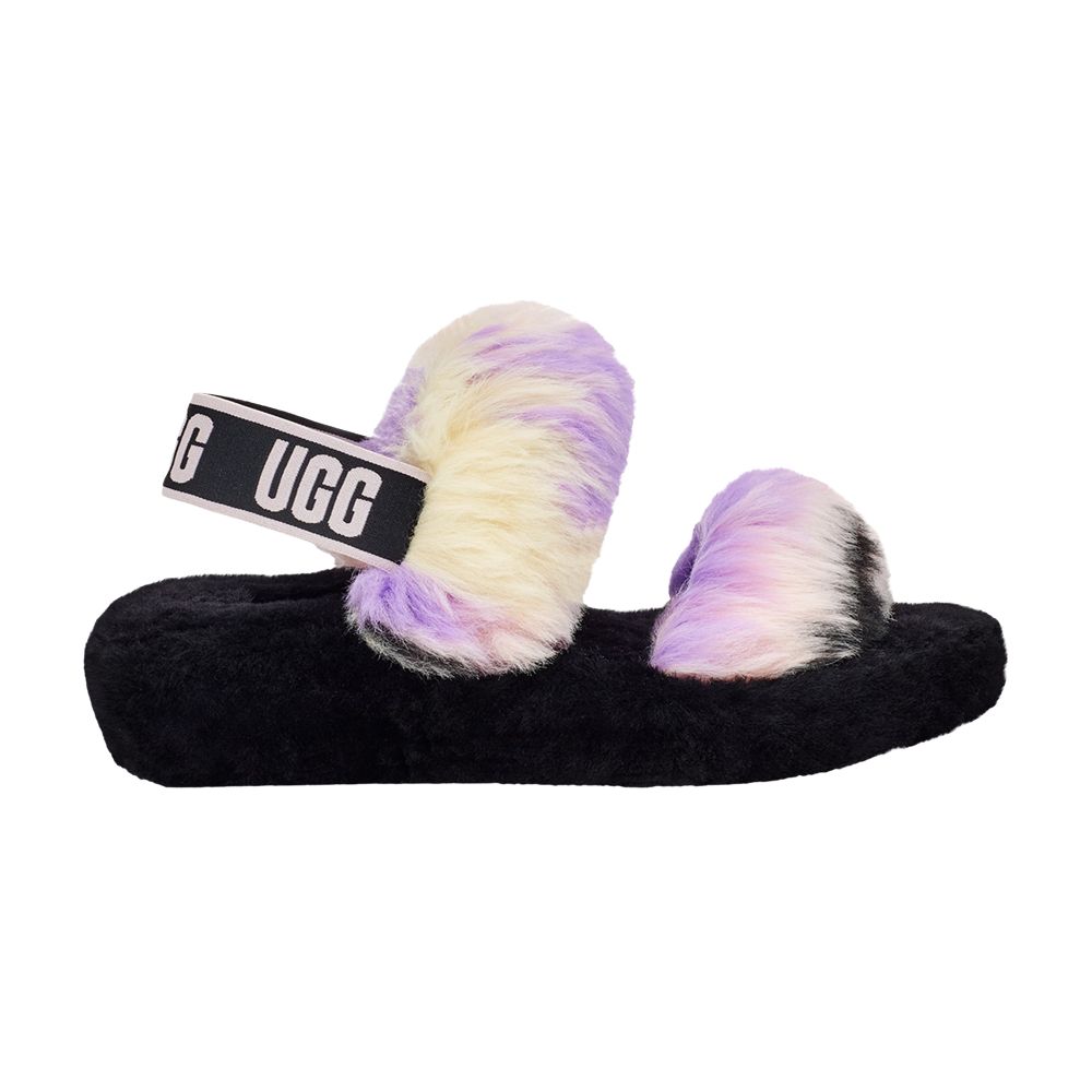 Pre-owned Ugg Wmns Oh Yeah Slide 'tie Dye Magnolia' | Black | Women's Size 6