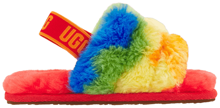 Fluff Yeah Slide Toddler Cali Collage   Rainbow Stripes