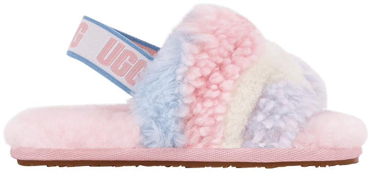 UGG Fluff Yeah Slide Toddler Cali Collage   Pride Stripes