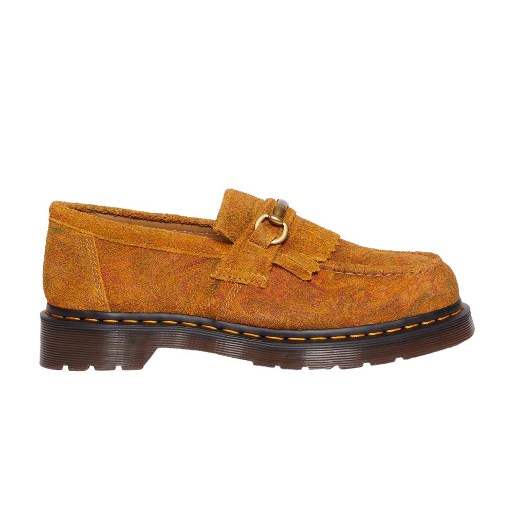 Pre-owned Dr. Martens' Dr. Martens Adrian Snaffle Marbled Suede Loafer 'brown Mustard' | Men's Size 9