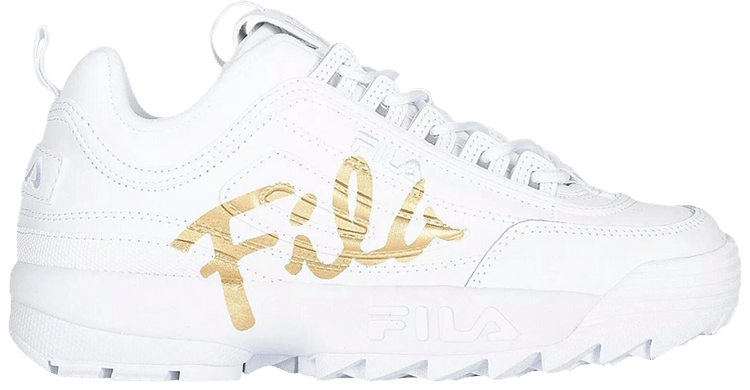 Fila Wmns Disruptor 2 Script White Metallic Gold