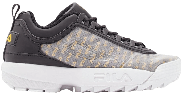 Fila Wmns Disruptor 2 Clear Logos   Black White Gold