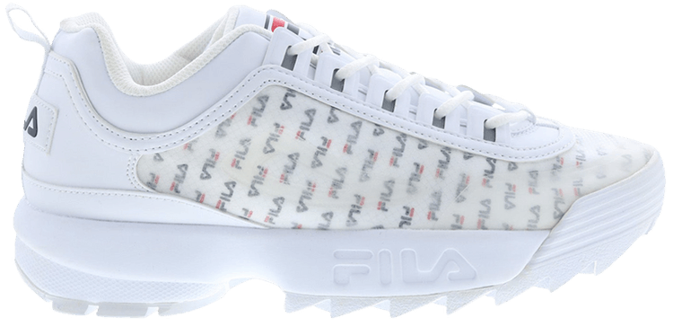 Fila Wmns Disruptor 2 Clear Logos   White Navy Red