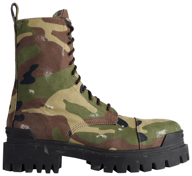 Balenciaga Strike 20mm Boot Dark Green Camo
