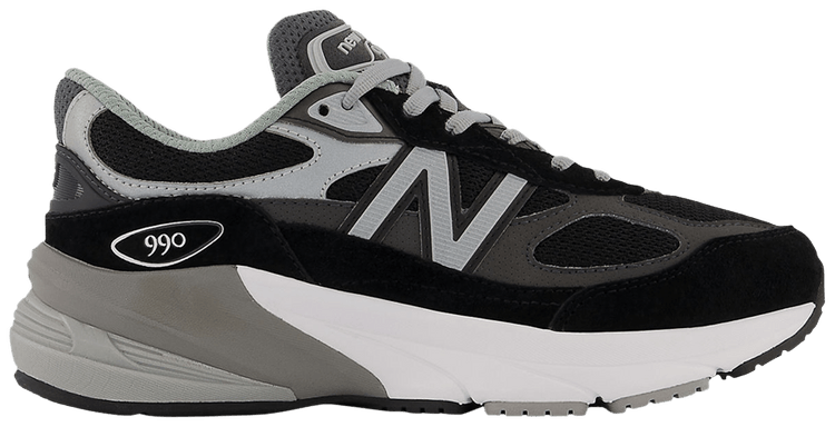 New Balance 990v6 Big Kid Wide Black Silver