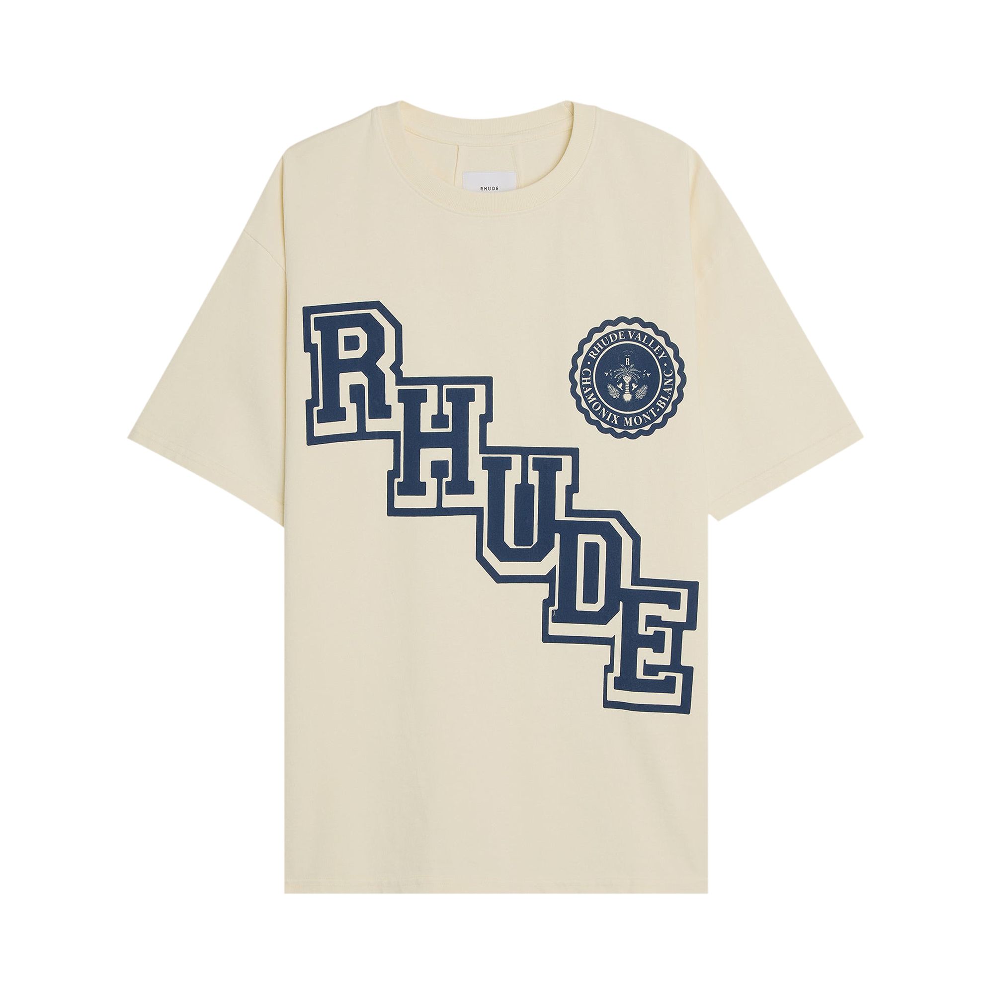 Rhude Collegiate Crest Tee 'Vintage White' | Men's Size S