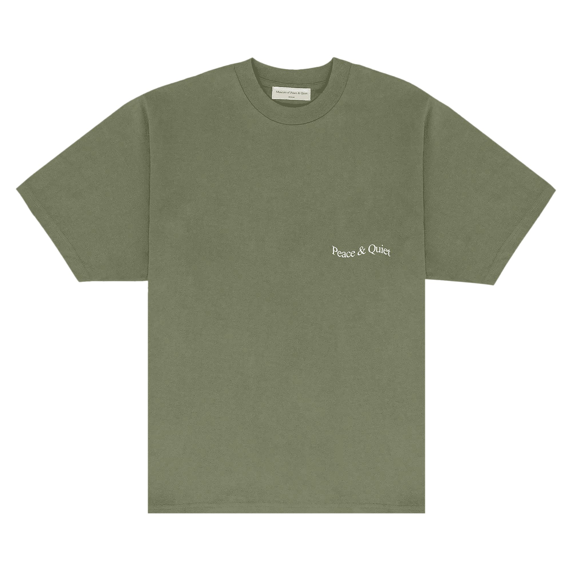 Pre-owned Museum Of Peace And Quiet Museum Of Peace & Quiet Wordmark T-shirt 'olive' | Green | Men's Size M