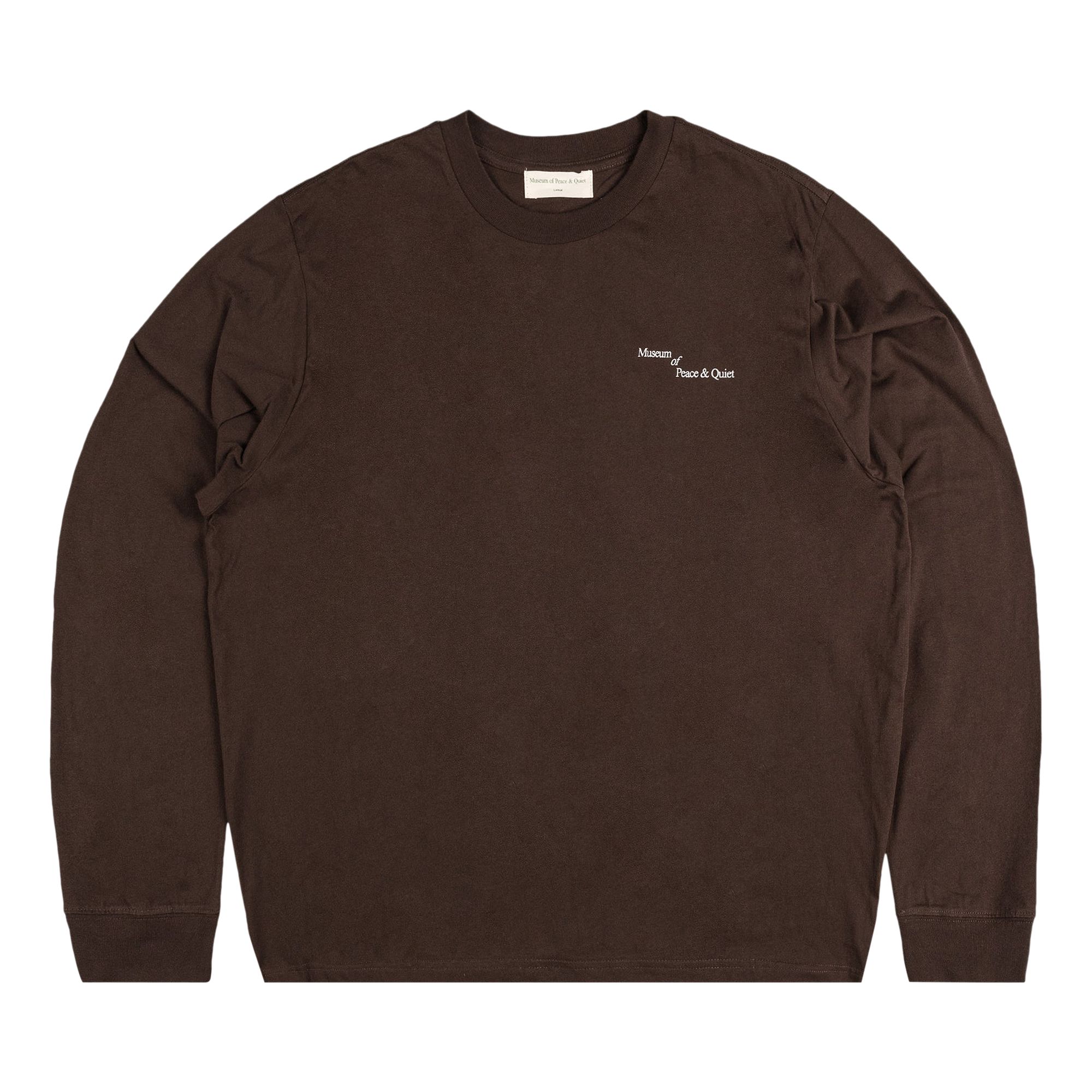Pre-owned Museum Of Peace And Quiet Museum Of Peace & Quiet Italic Long-sleeve Shirt 'brown' | Men's Size S
