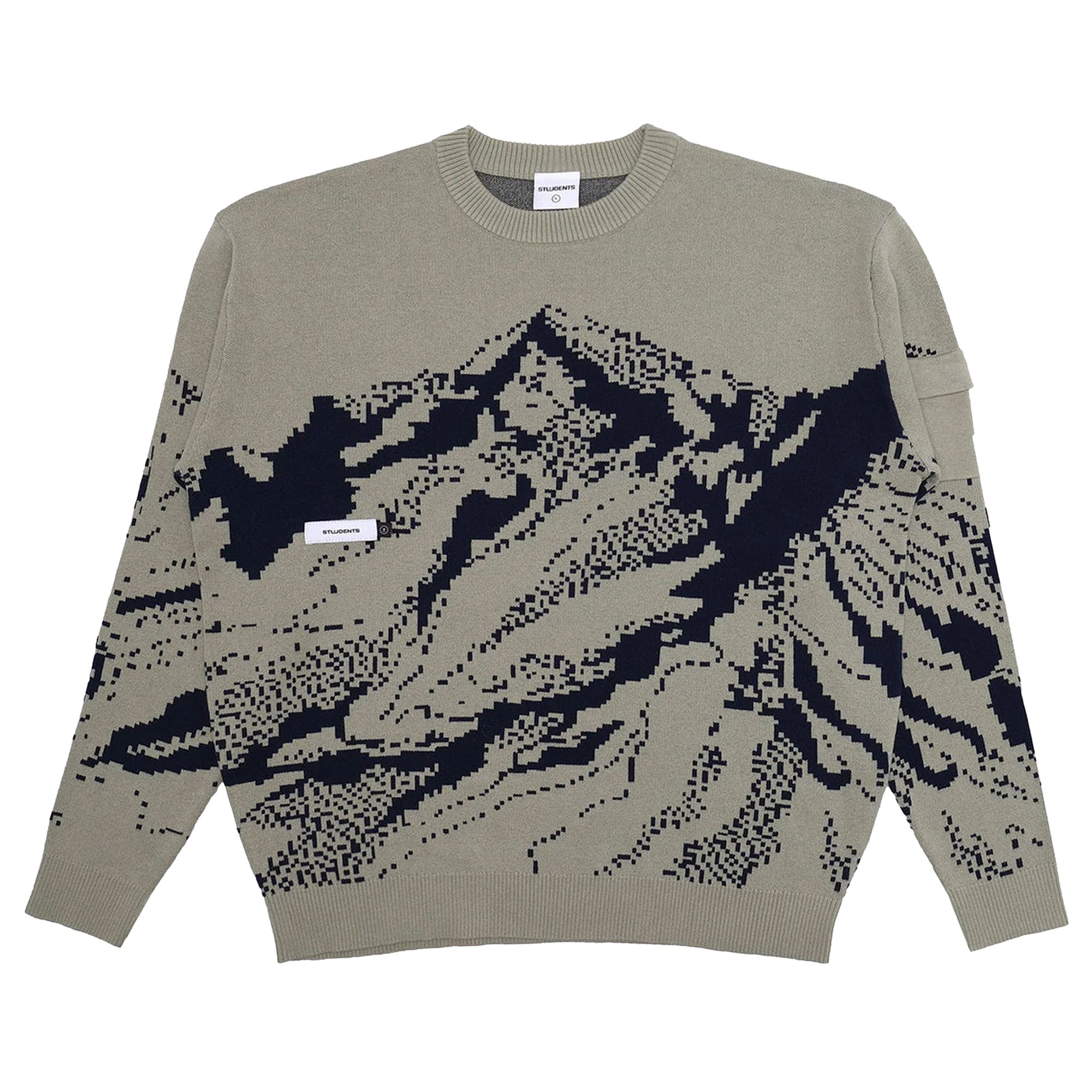 Pre-owned Students Truman Long-sleeve Knit Crew Sweater 'kelp' | Green | Men's Size Xxl