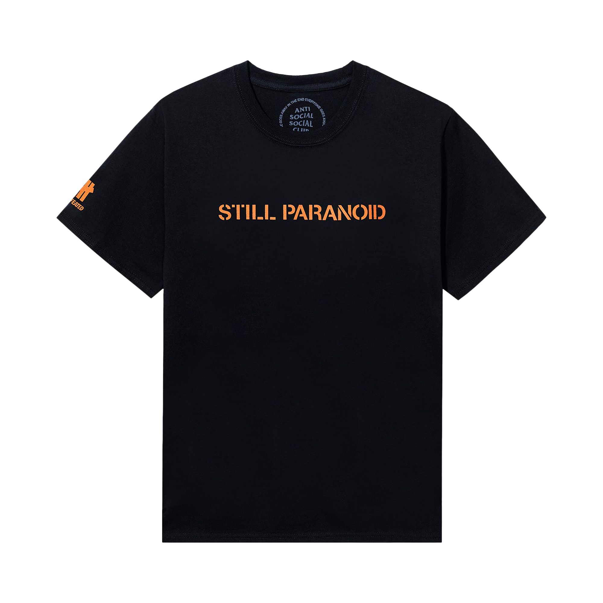 Pre-owned Anti Social Social Club X Undefeated Still Paranoid Tee 'black' | Men's Size Xxl