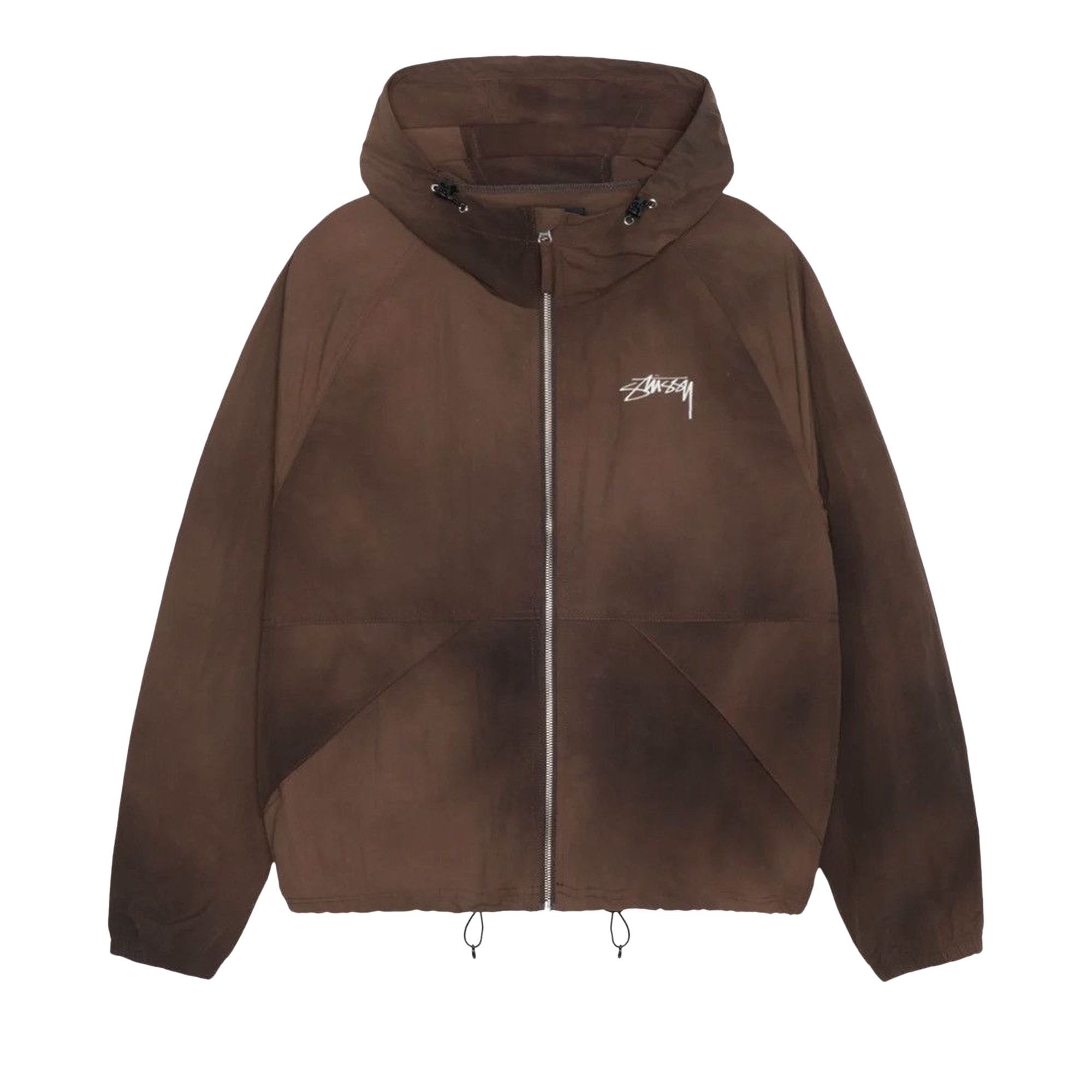 Pre-owned Stussy Wave Dye Beach Shell Jacket 'coffee' | Brown | Men's Size S