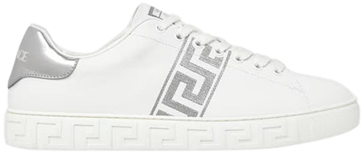 Versace Embroidered Greca Sneaker White Silver Palladium