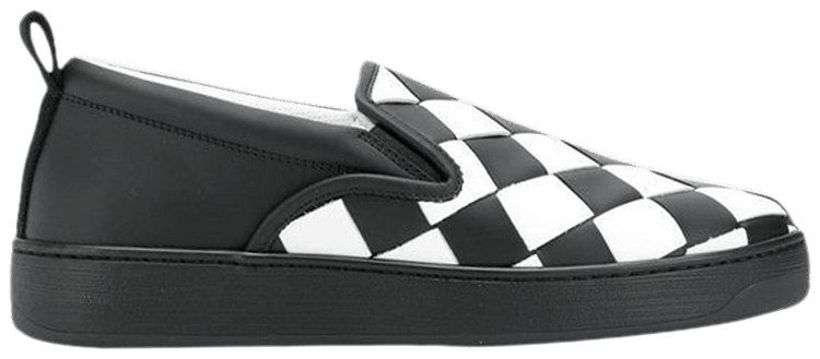 Bottega Veneta Wmns Dodger Slip On Intrecciato   Black White