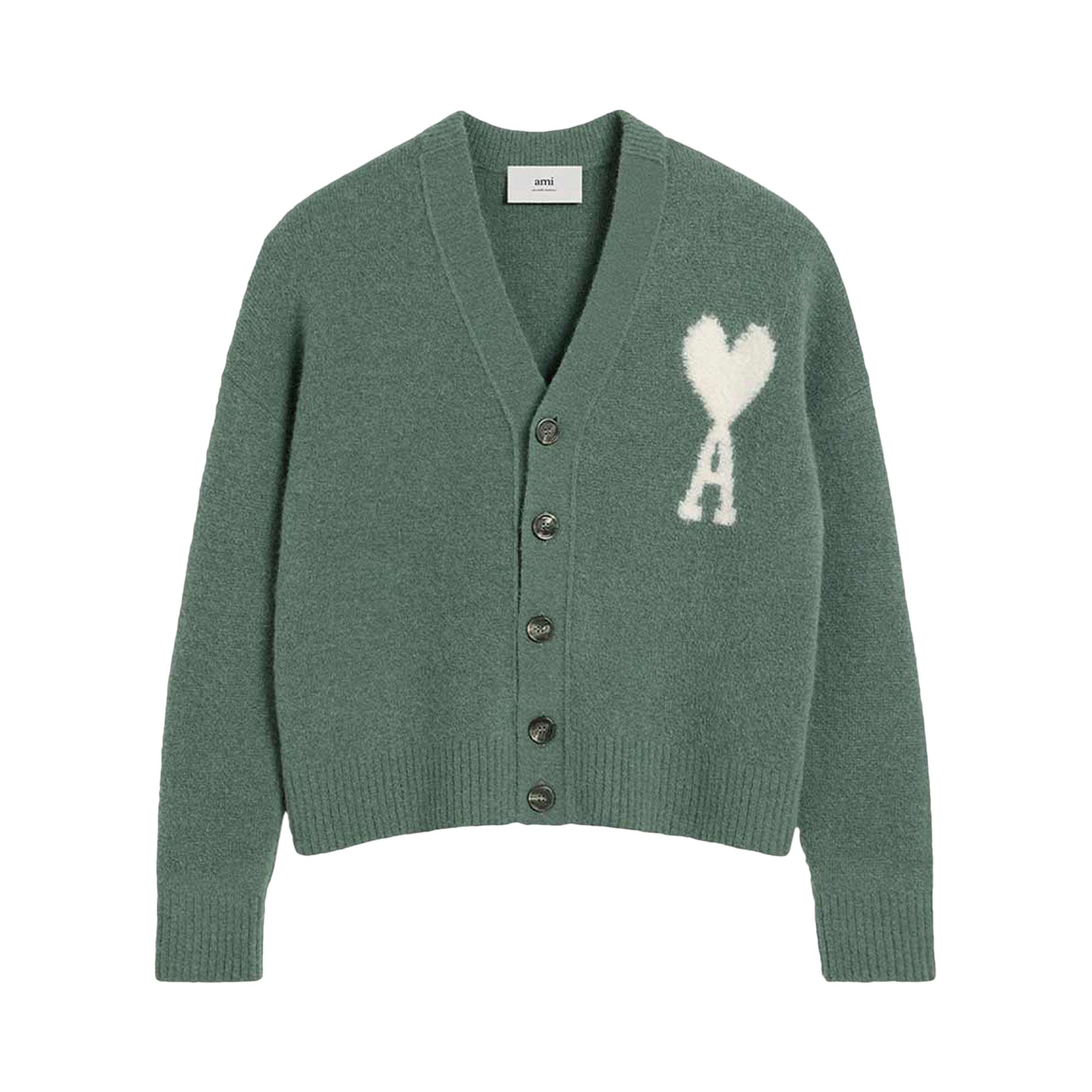 Pre-owned Ami Alexandre Mattiussi Ami Adc Cardigan 'antique Clay' | Grey | Men's Size M