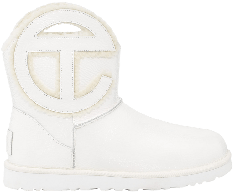 Telfar x UGG Logo Mini Boot Crinkle   White