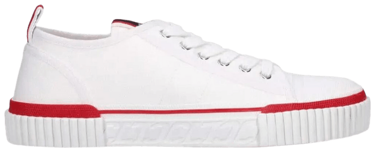 Christian Louboutin Pedro Junior Flat White Red