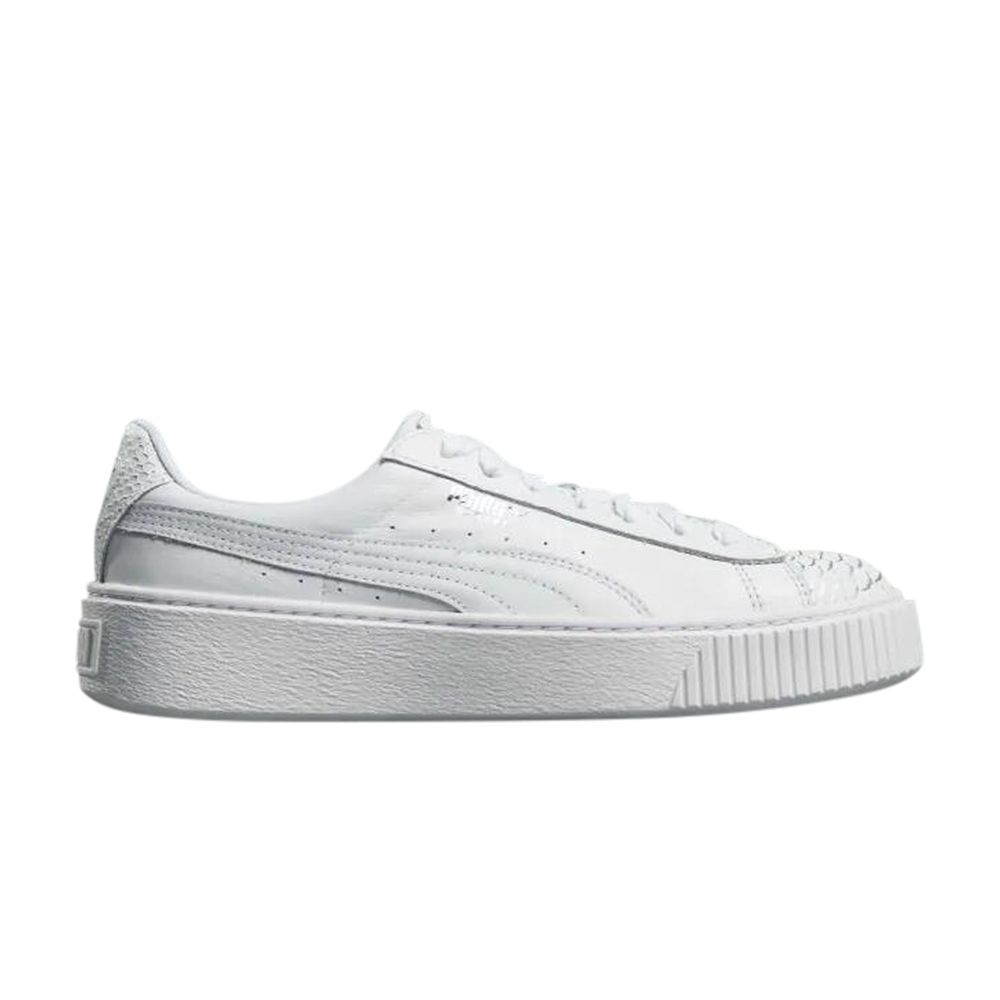 Pre-owned Puma Wmns Basket Platform 'ocean' | White | Women's Size 7