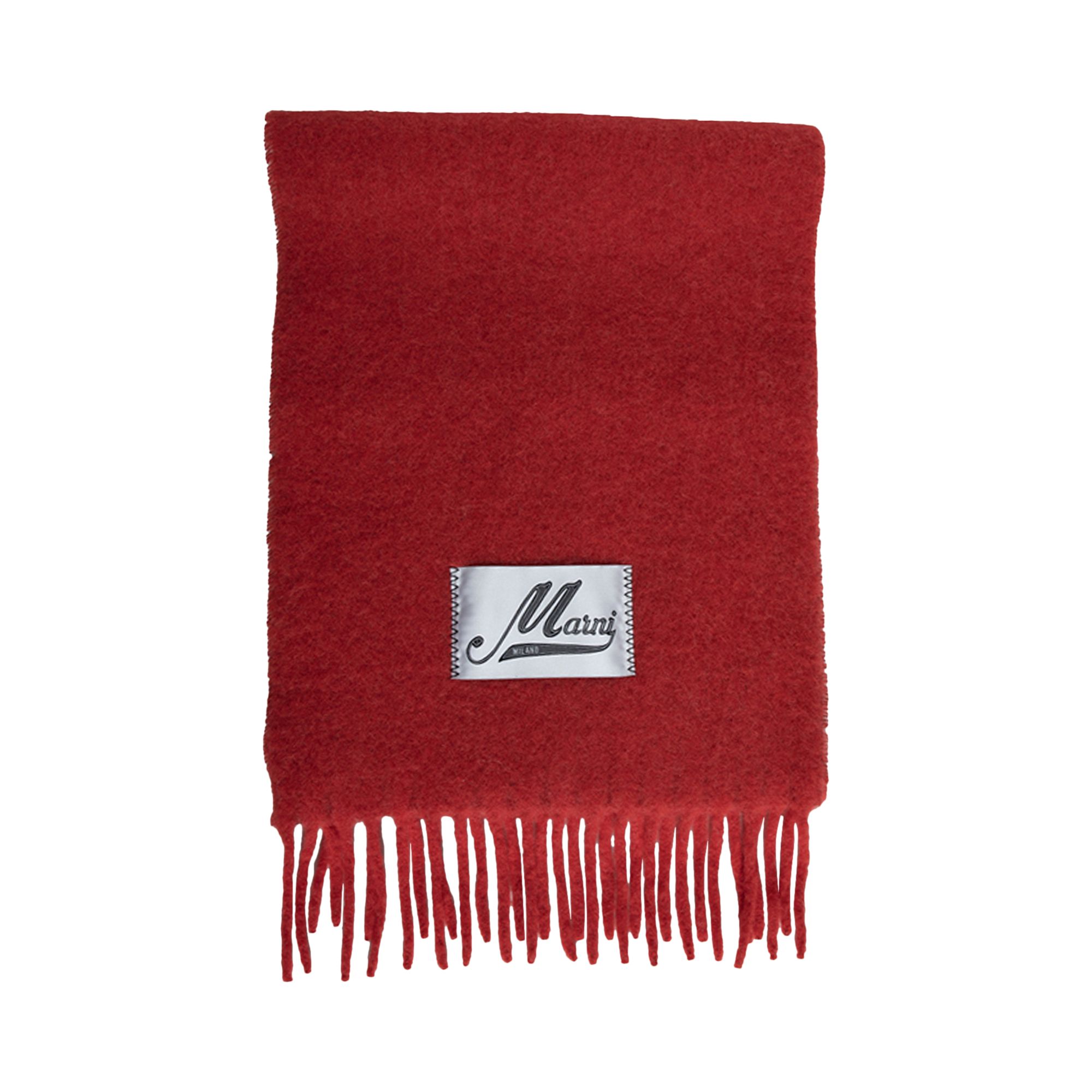 Pre-owned Marni Brushed Alpaca Scarf 'crimson' | Red | Men's Size Onesize