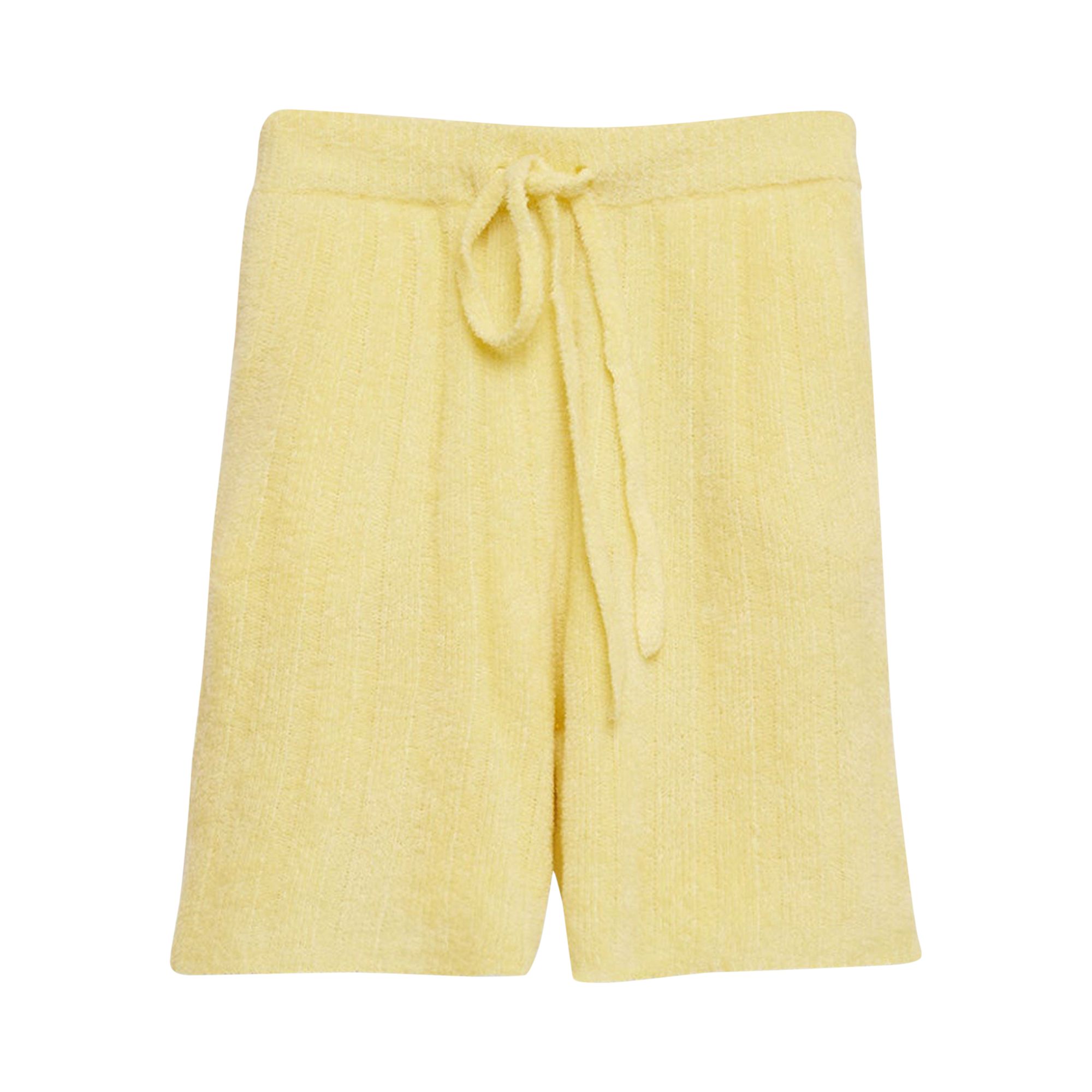 Pre-owned The Elder Statesman Chenille Rib Short 'butter' | Yellow | Men's Size Xl