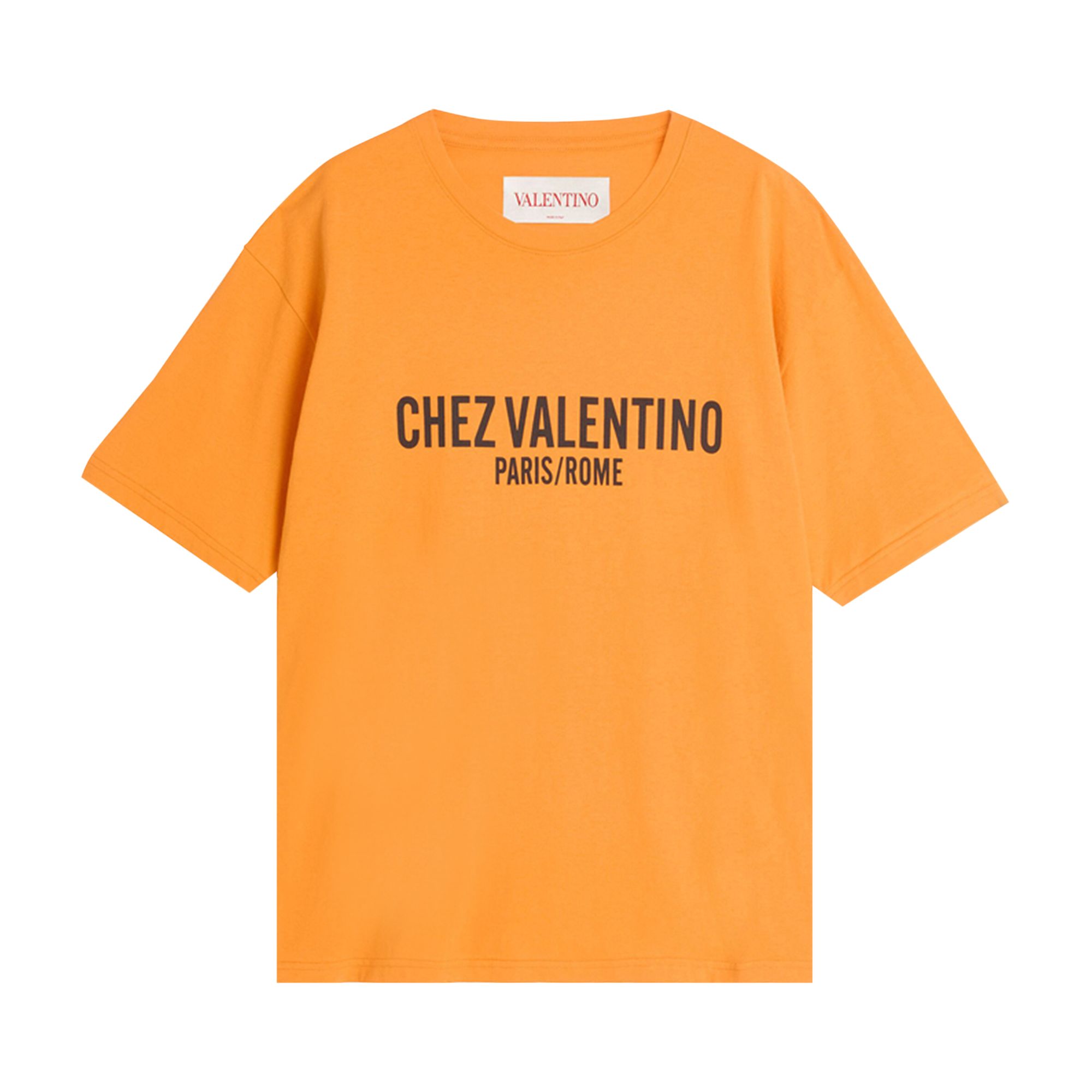 Pre-owned Valentino Chez Printed Crewneck T-shirt 'arancio' | Orange | Men's Size L