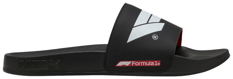 Formula 1 x Puma Leadcat 20 Slide Logo   Black White