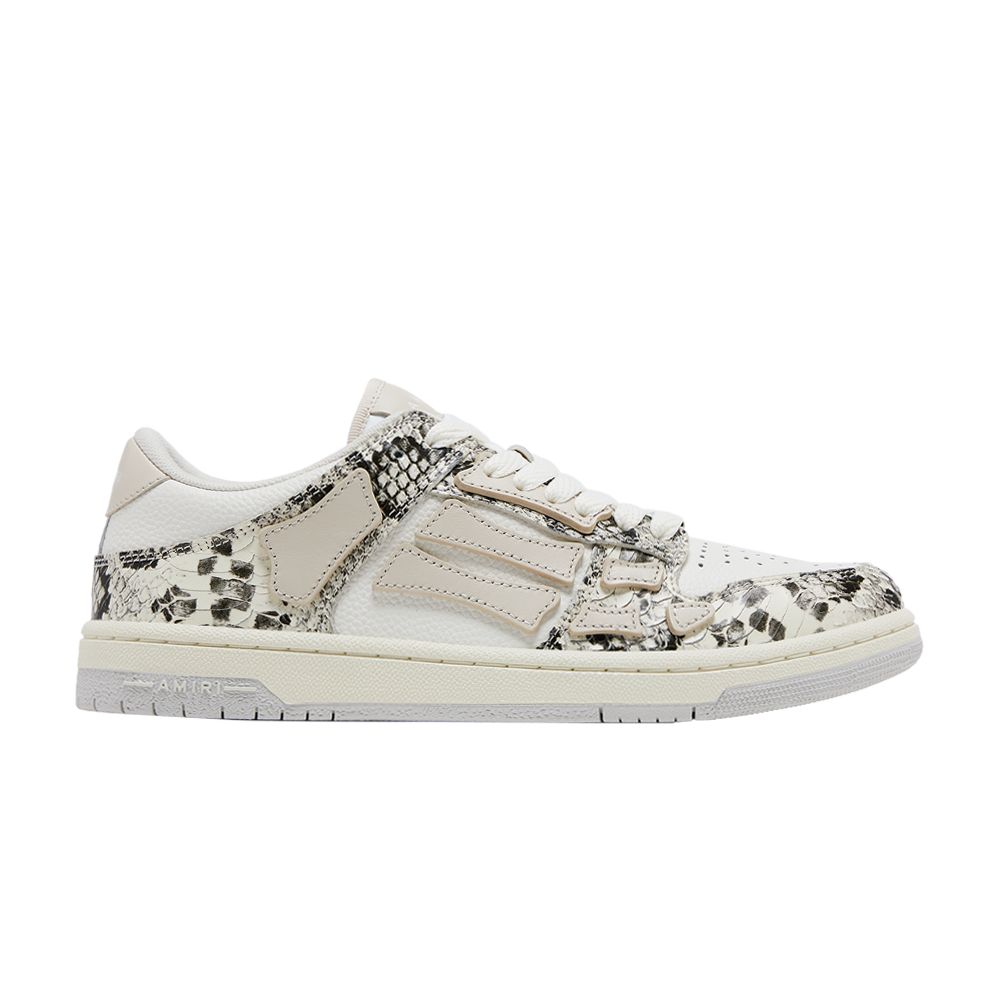 Pre-owned Amiri Wmns Skel Top Low 'alabaster Snakeskin' | Cream | Women's Size 37