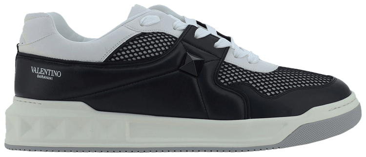 Valentino One Stud Low Black White