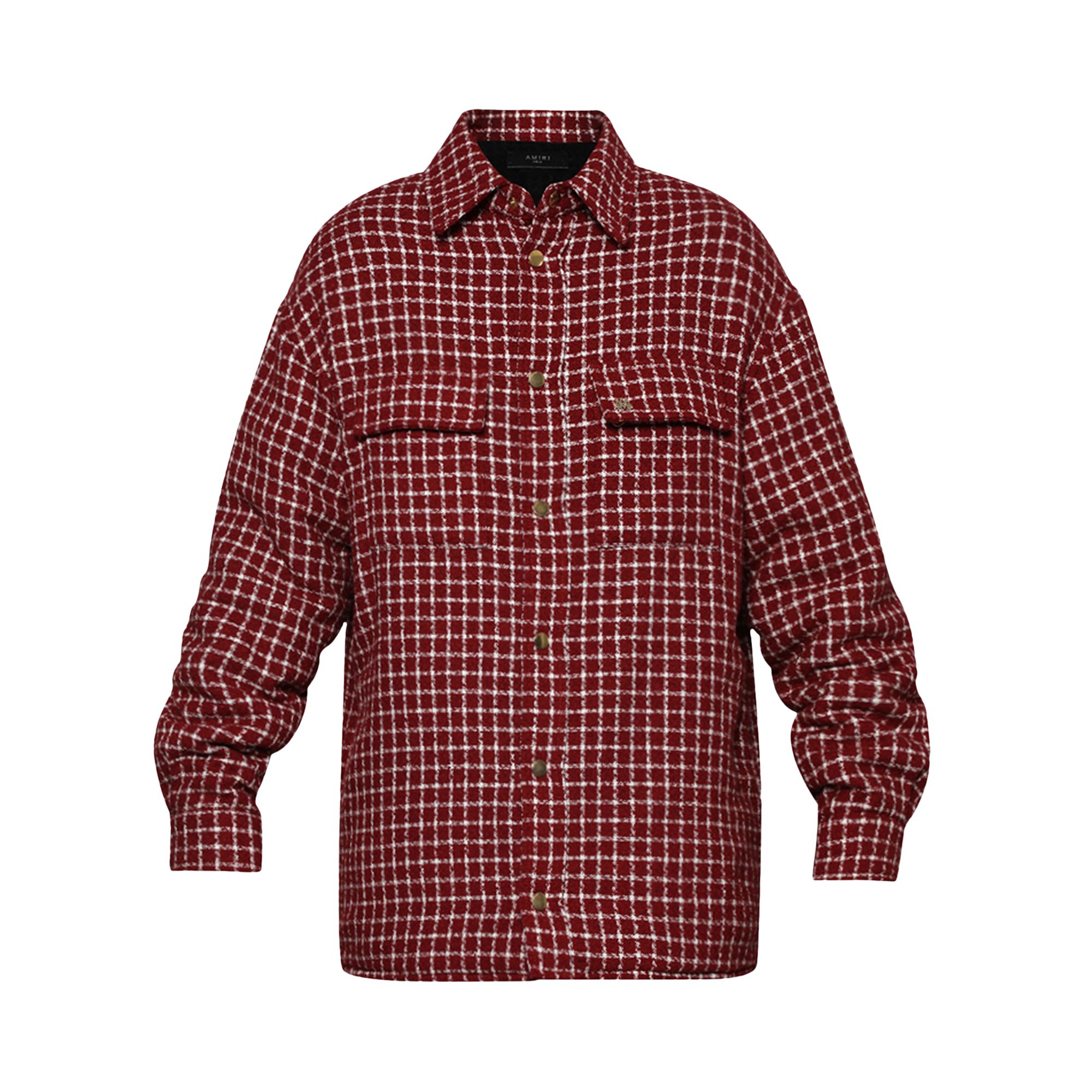Pre-owned Amiri Boucle Padded Overshirt 'deep Red' | Men's Size Xxl