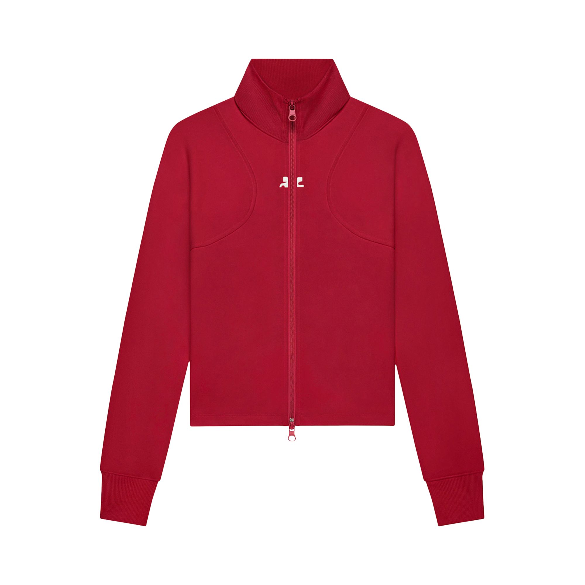 Pre-owned Courrèges Scuba Tracksuit Interlock Jacket 'ruby' | Red | Women's Size M
