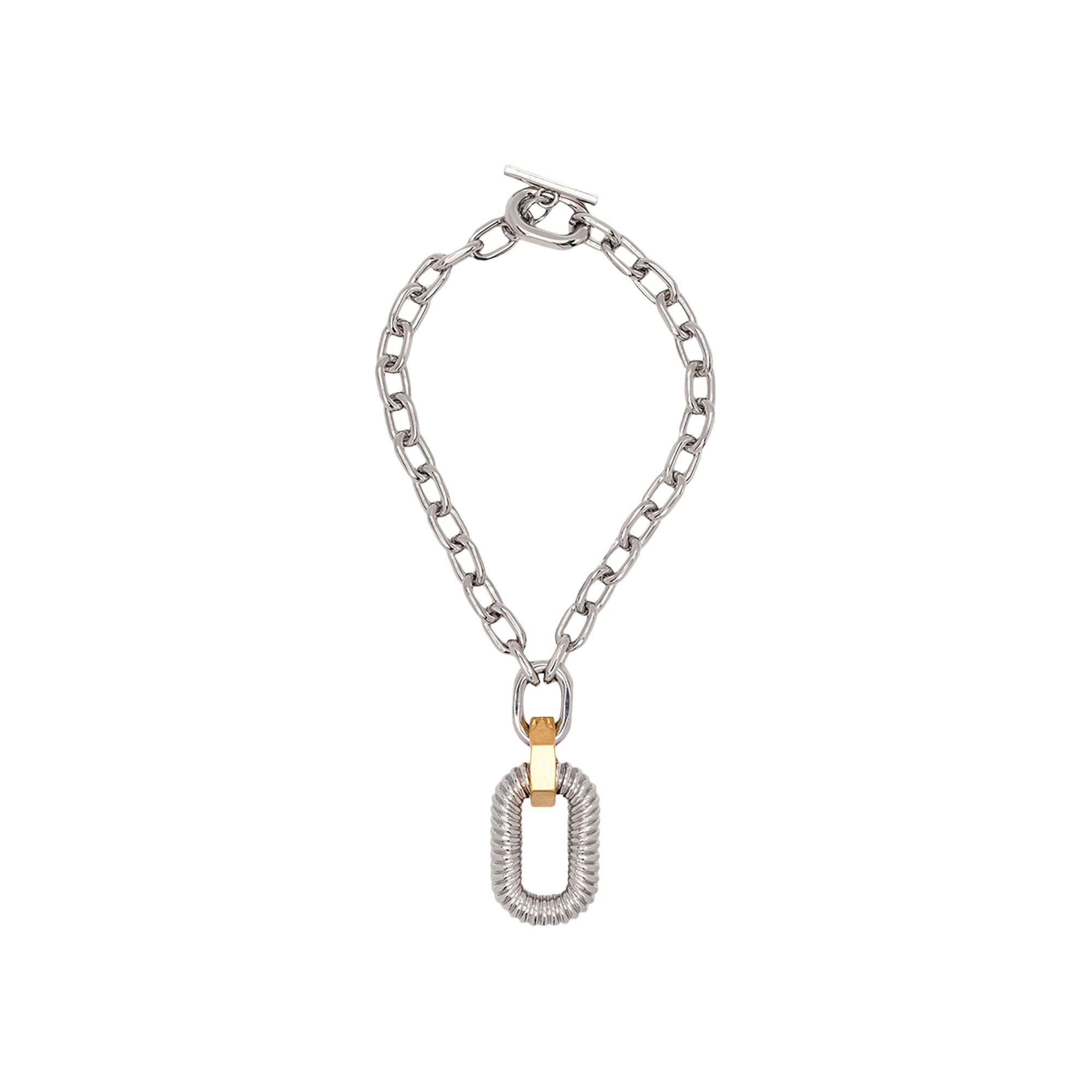 Pre-owned Rabanne Xl Link Animation Godron Necklace 'silver/gold' | Women's Size Onesize