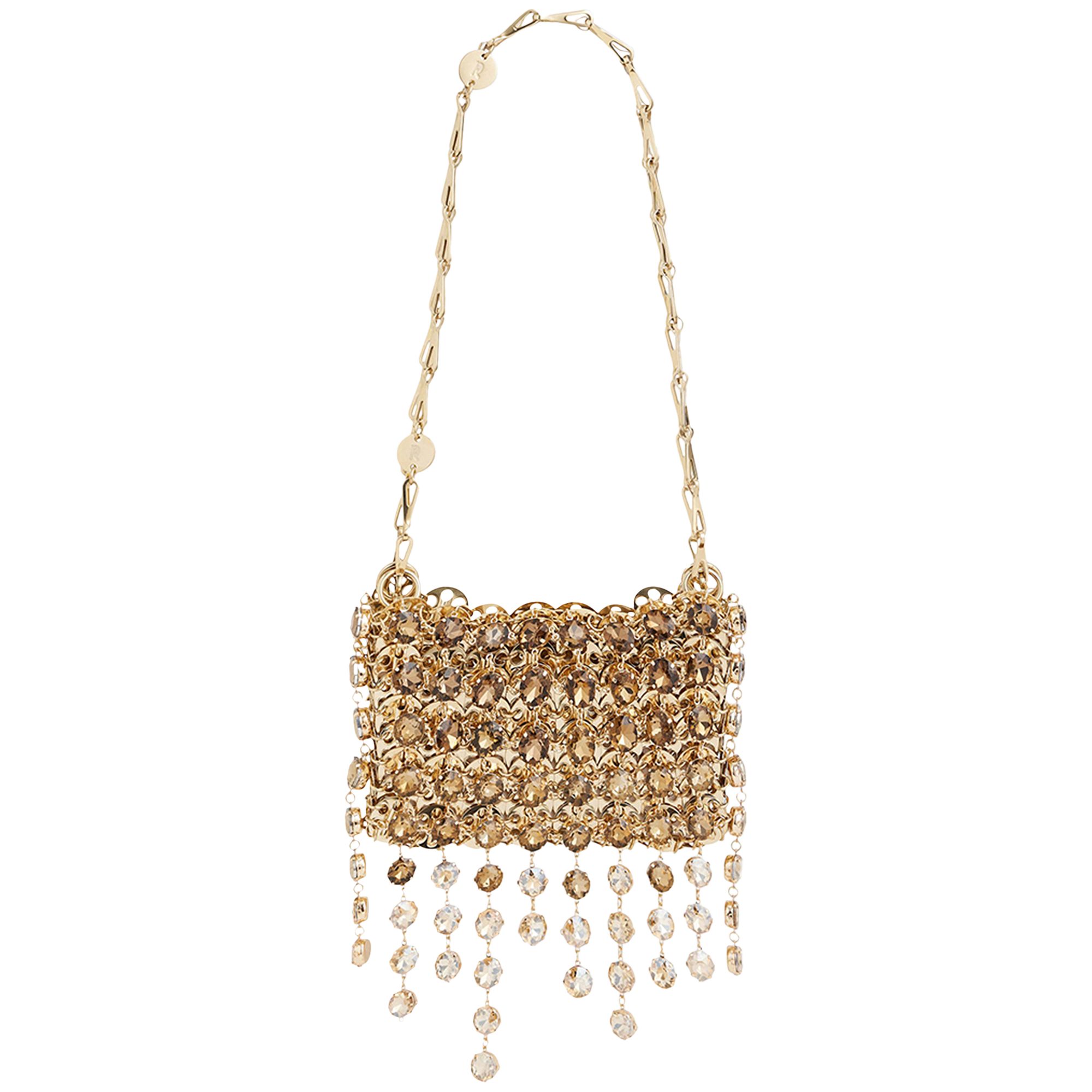 Pre-owned Rabanne 1969 Embellished Nano Bag 'gold/topaz' | Women's Size Onesize