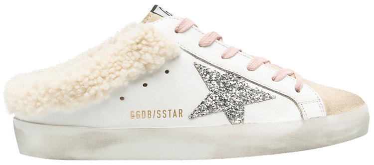 Golden Goose Wmns Superstar Sabot White Cappuccino Silver