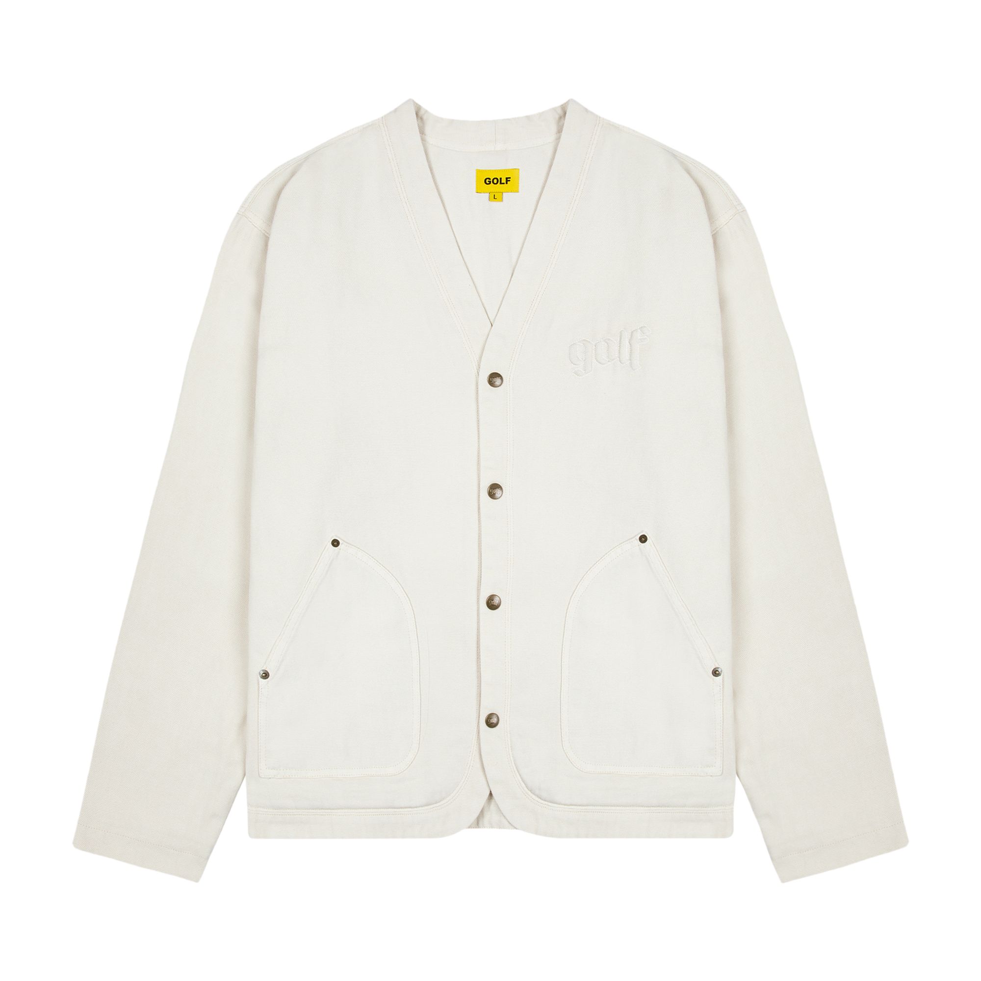 Pre-owned Golf Wang Olde Canvas Cardigan 'cream' | Men's Size S