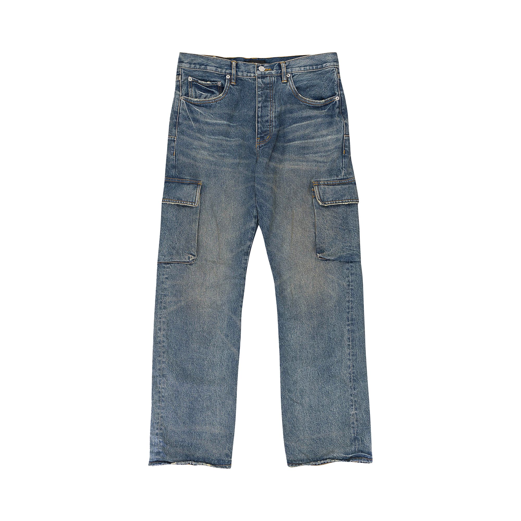 Pre-owned Purple Brand Vintage Mid Cargo Skinny Jeans 'indigo' | Blue | Men's Size 36