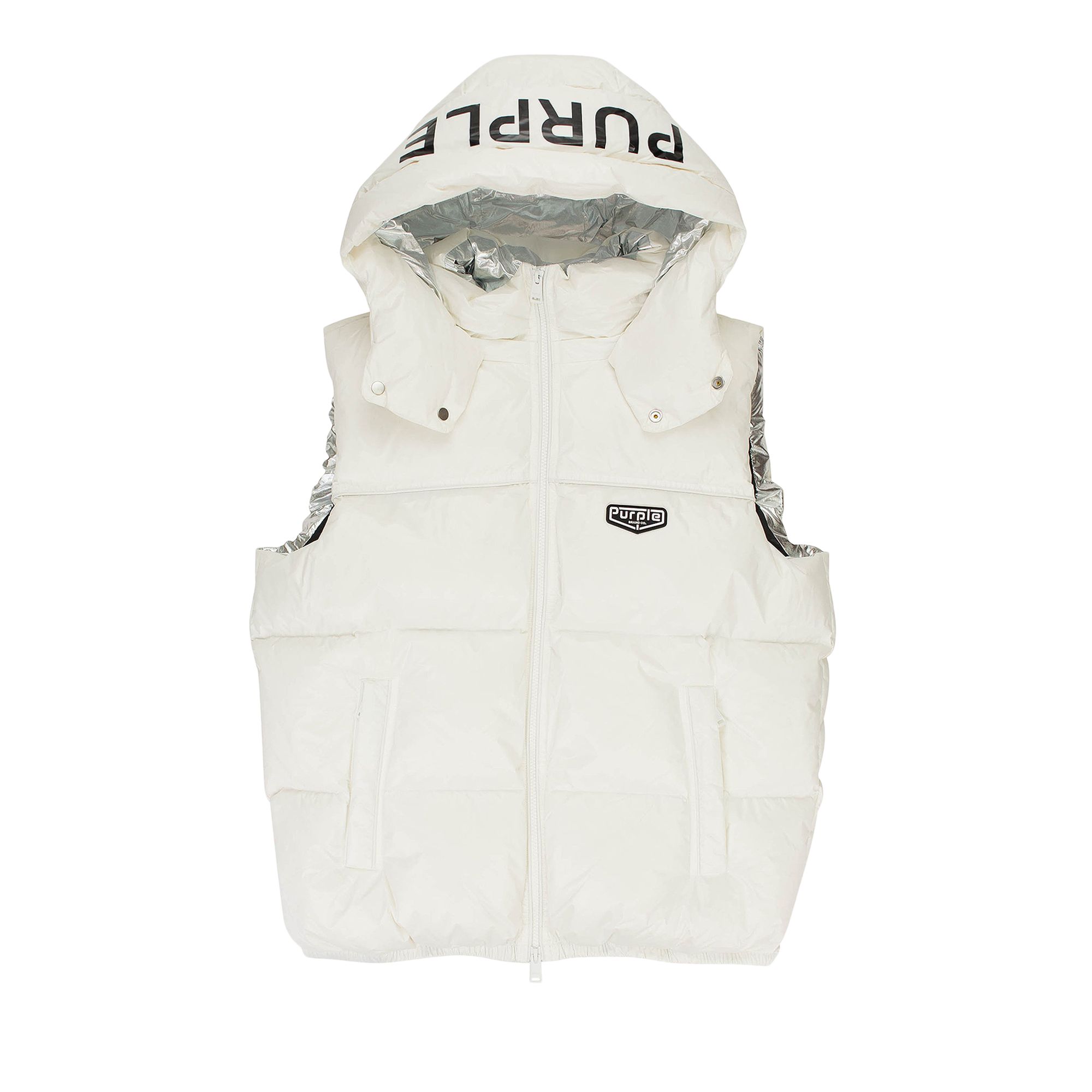 Pre-owned Purple Brand Nylon Puffer Vest 'white' | Men's Size S