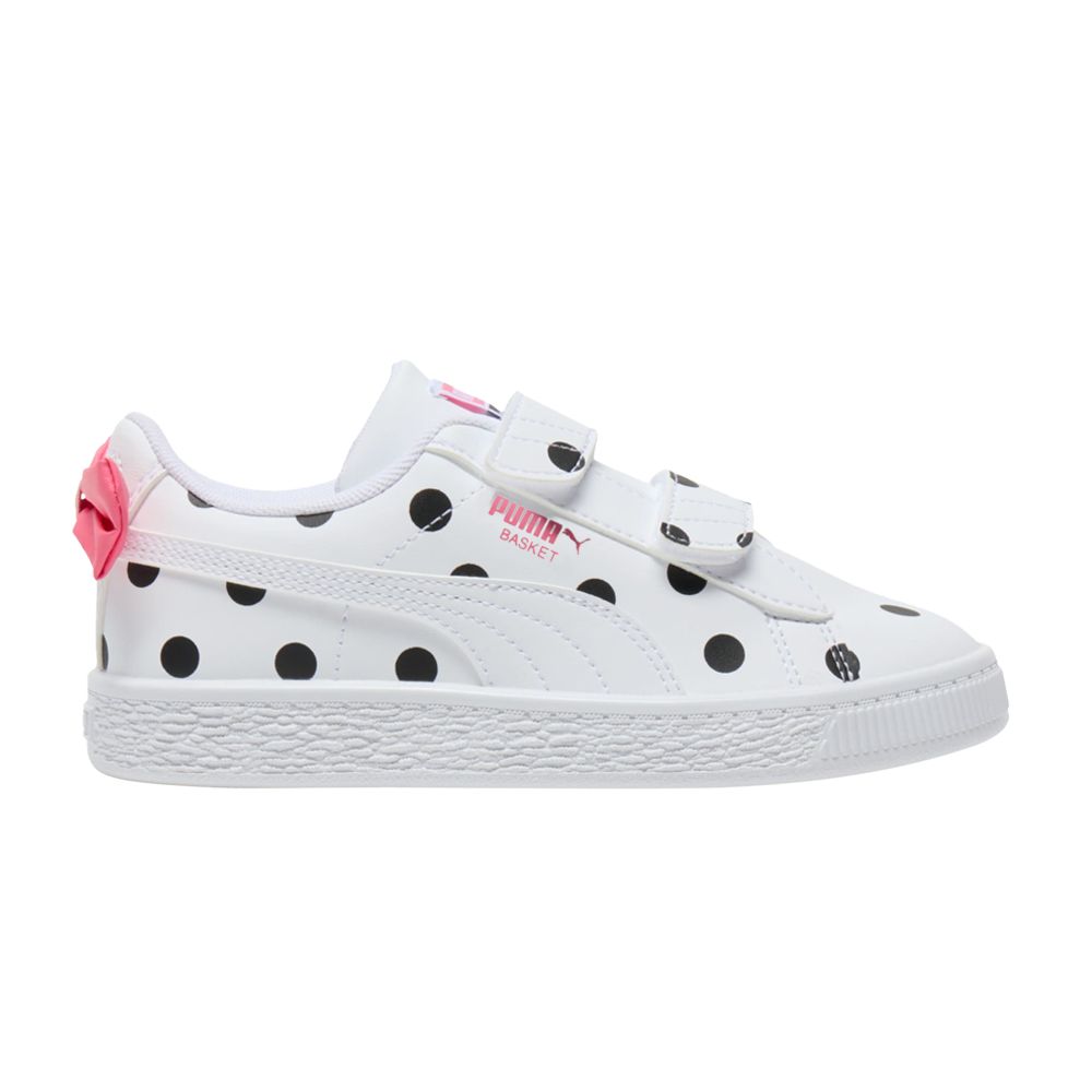 Puma Basket Little Kid 'Bow Polka Dots' | White | Kid's Size 12 - 403534-01