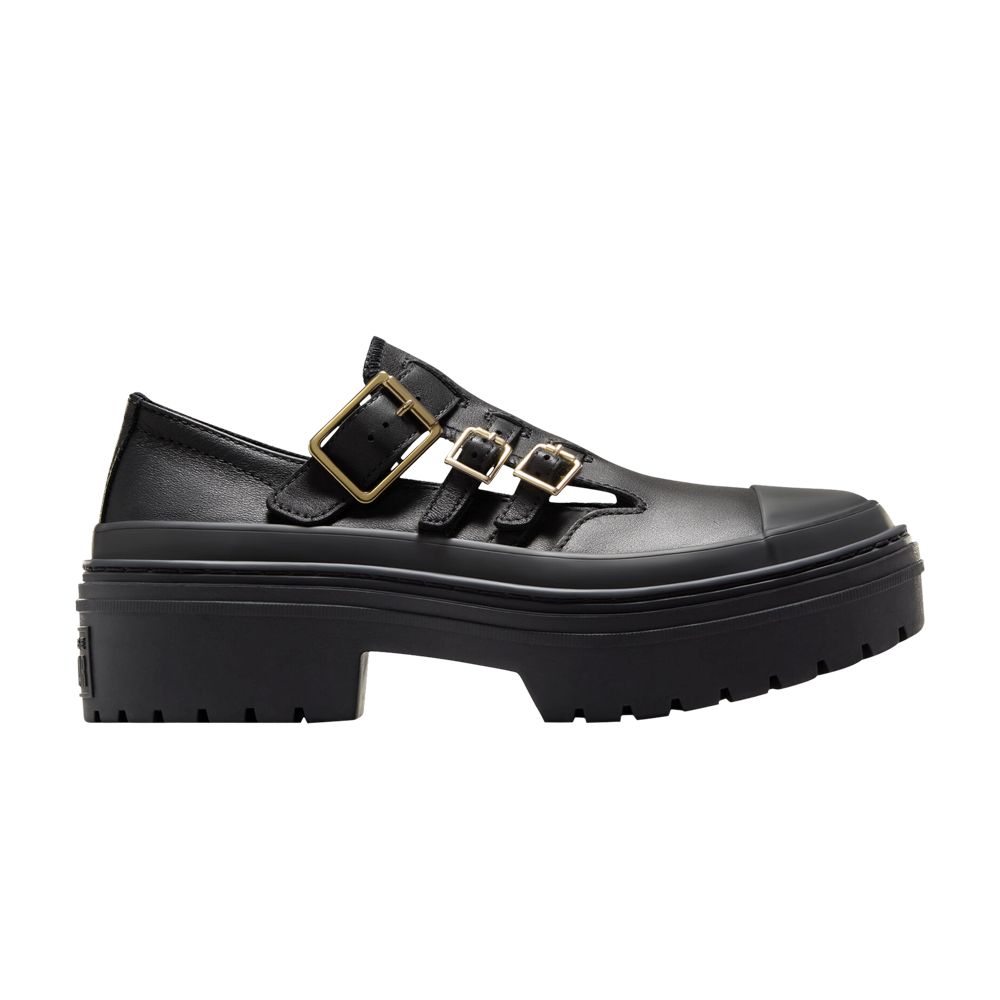 Pre-owned Converse Wmns Chuck Taylor All Star Lugged Heel Mary Jane Platform Low 'black Gold' | Women's Size 5