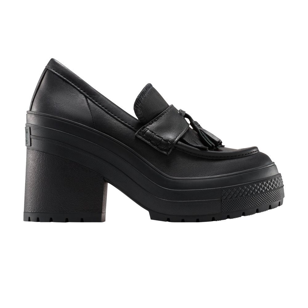 Pre-owned Converse Wmns Chuck 70 De Luxe Heel Loafer Platform Low 'triple Black' | Women's Size 9