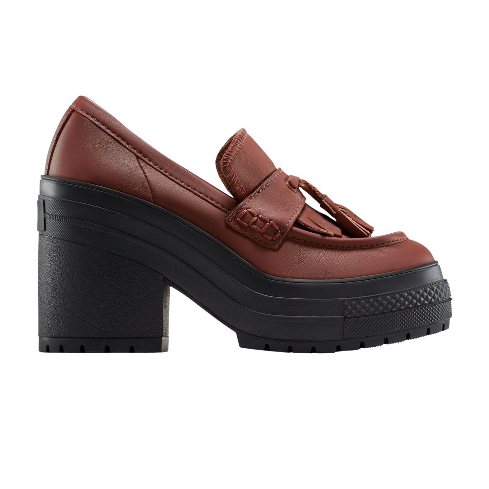 Pre-owned Converse Wmns Chuck 70 De Luxe Heel Loafer Platform Low 'dark Roast' | Brown | Women's Size 12.5