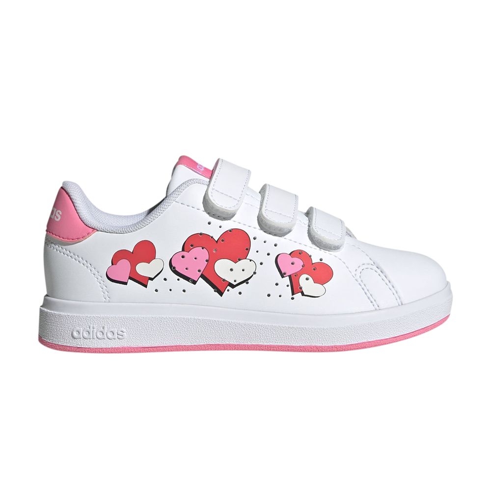 Pre-owned Adidas Originals Adidas Advantage Base 2.0 C 'hearts' | White | Kid's Size 2